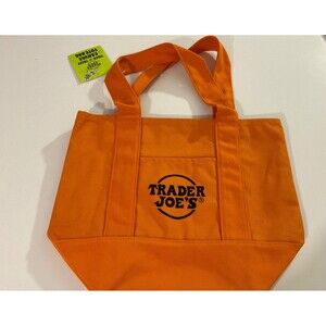 Limited Trader Joe's Mini Halloween Orange Canvas Tote Bag